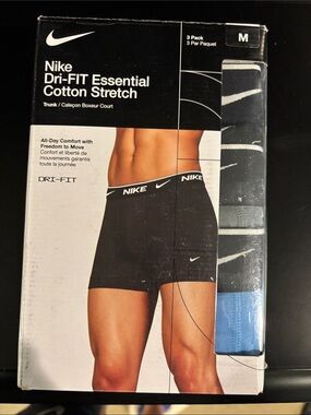 Nike Dri-FIT Essential Cotton Stretch Boxer Briefs - Black/Blue/Gray